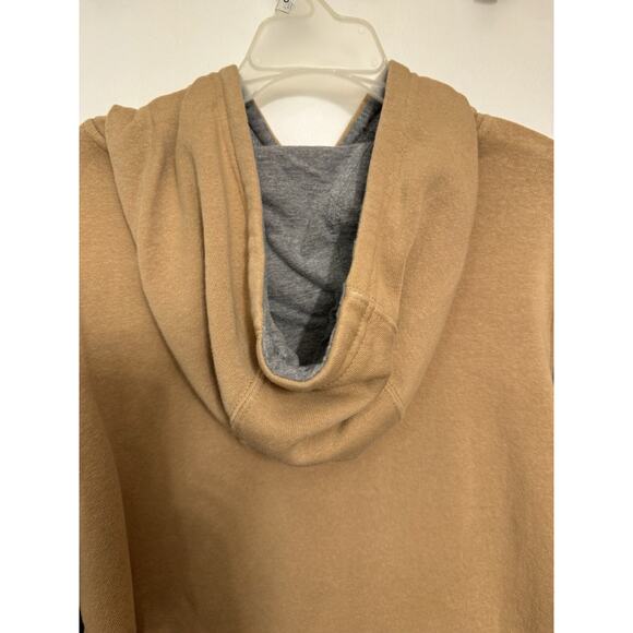 Matix Color Block Hoodie Sweatshirt Black Tan Gray Size M Unisex Autumn - Picture 10 of 11